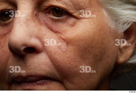 and more Eye Face Mouth Nose Cheek Ear Skin Woman Chubby Wrinkles Studio photo references