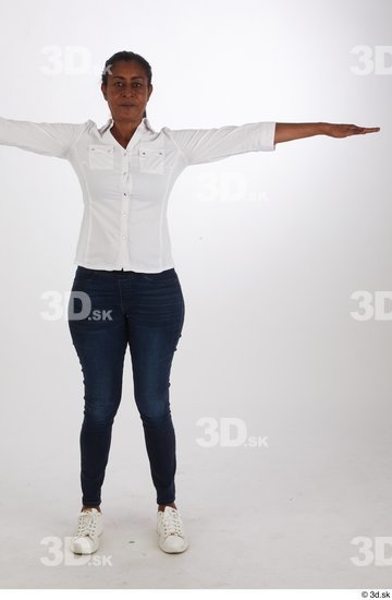 Whole Body Woman T poses Casual Chubby Street photo references