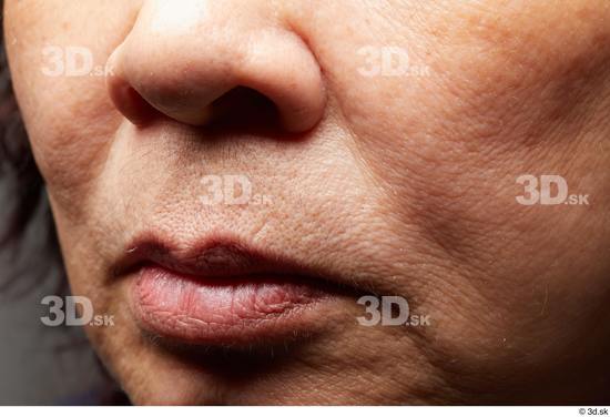 Face Mouth Nose Cheek Skin Woman Asian Chubby Wrinkles Studio photo references