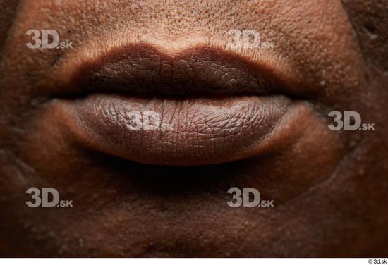 Face Mouth Skin Man Black Overweight Studio photo references