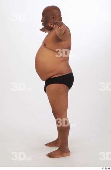 Whole Body Man T poses Black Overweight Street photo references