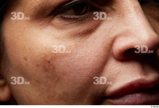 Face Nose Cheek Skin Woman Chubby Wrinkles Studio photo references