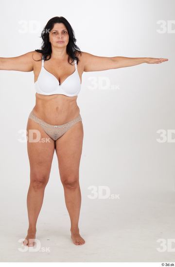 Whole Body Woman T poses Chubby Street photo references