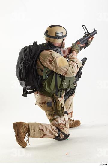 Whole Body Weapons-Rifle Man Pose with machine rifle White Army Athletic Bearded Studio photo references