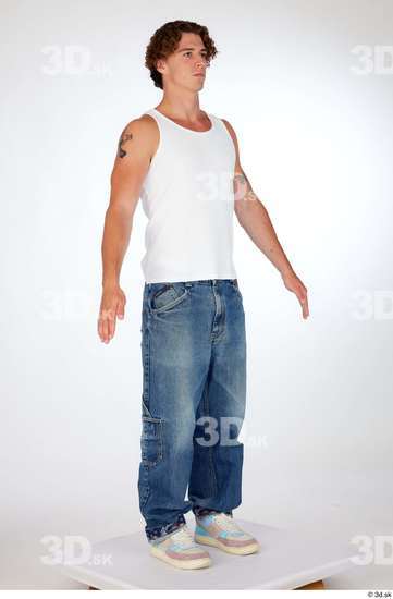 Man White Slim Male Studio Poses