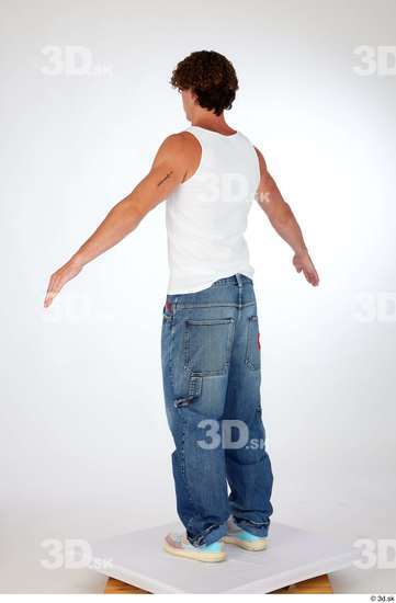 Man White Slim Male Studio Poses