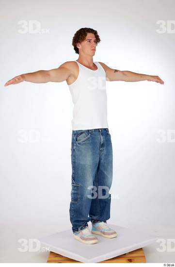 Man White Slim Male Studio Poses