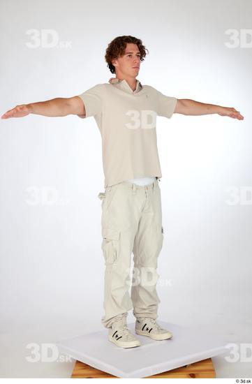 Man White Slim Male Studio Poses