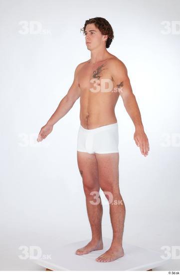 Man White Slim Male Studio Poses