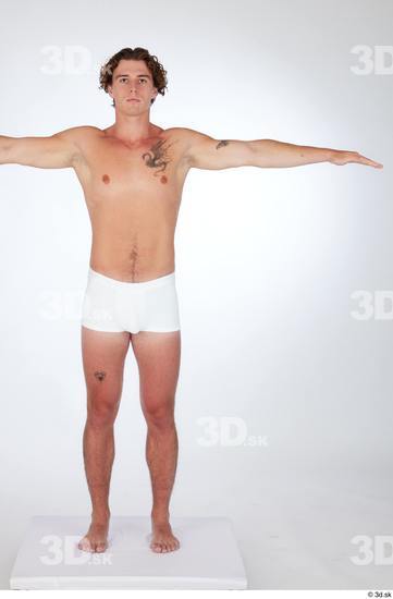 Man White Slim Male Studio Poses