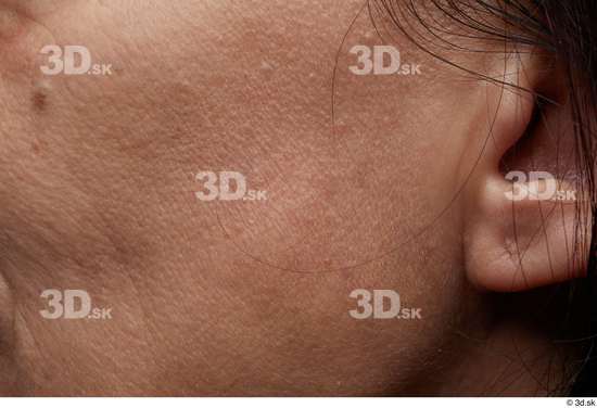 Face Cheek Ear Skin Woman Slim Wrinkles Studio photo references