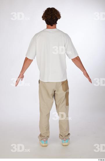 Whole Body Man White Casual Slim Street photo references