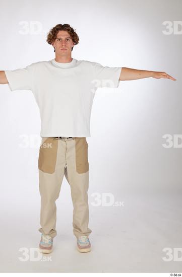 Whole Body Man T poses White Casual Slim Street photo references