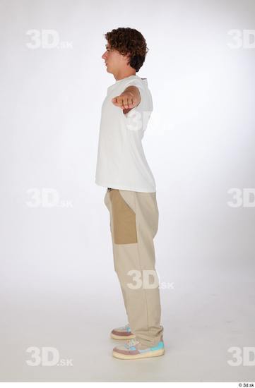 Whole Body Man T poses White Casual Slim Street photo references