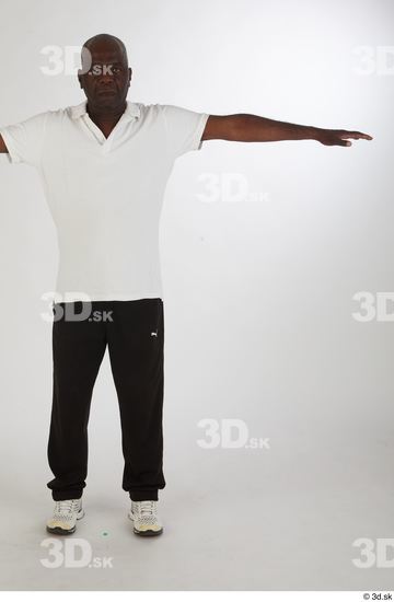 Whole Body Man T poses Black Slim Street photo references