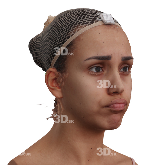 Head Woman 3D Phonemes And Emotions Hispanic