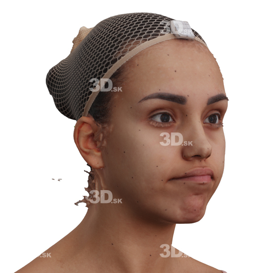 Head Woman 3D Phonemes And Emotions Hispanic