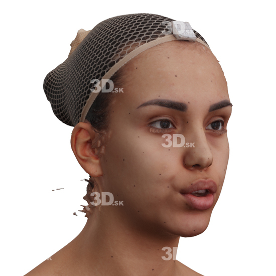 Head Woman 3D Phonemes And Emotions Hispanic