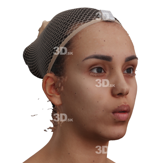 Head Woman 3D Phonemes And Emotions Hispanic