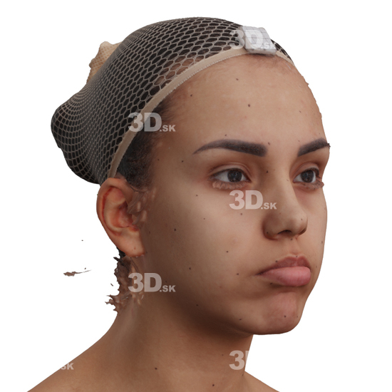 Head Woman 3D Phonemes And Emotions Hispanic