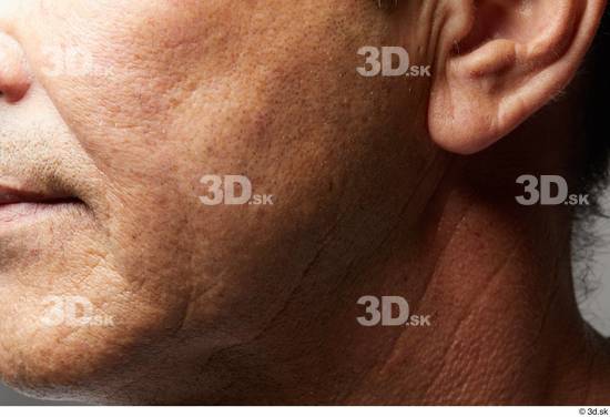 Face Cheek Ear Skin Man Asian Slim Wrinkles Studio photo references