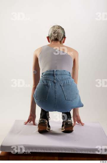 Woman White Slim Female Studio Poses