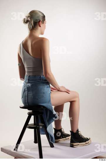 Woman White Slim Female Studio Poses