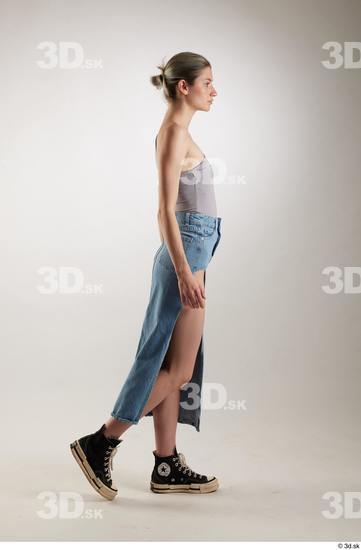 Woman White Slim Female Studio Poses