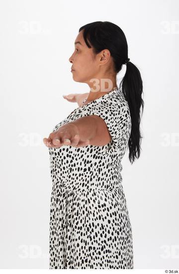 Upper Body Woman Asian Casual Chubby Street photo references