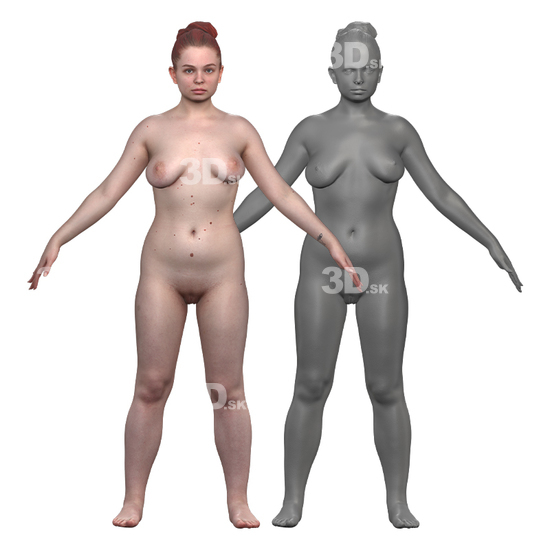 Whole Body Woman White Nude 3D Clean A-Pose Bodies