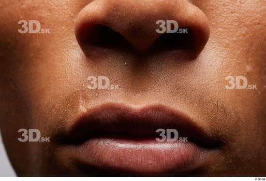 Face Mouth Nose Cheek Skin Man Black Slim Studio photo references