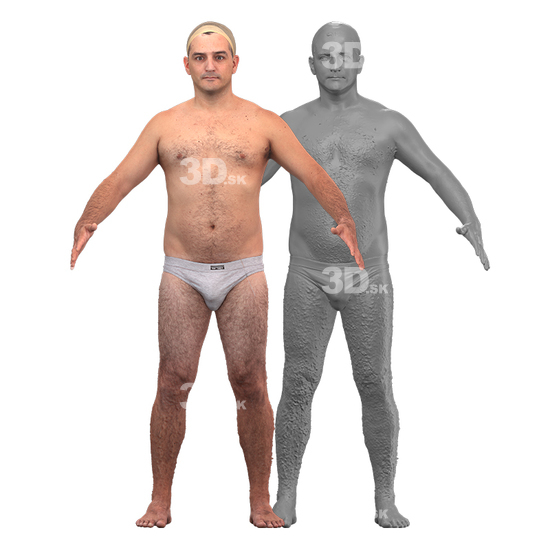 Whole Body Man White Underwear 3D Clean A-Pose Bodies