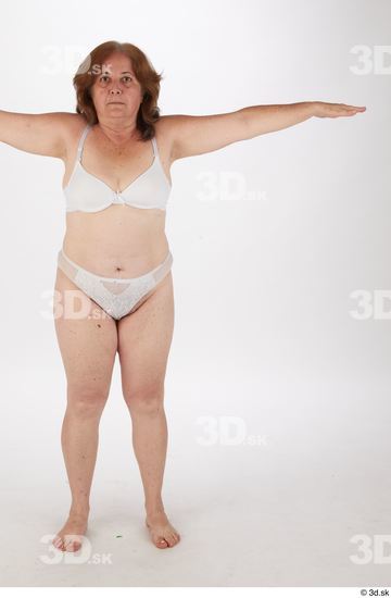 Whole Body Woman T poses Chubby Street photo references