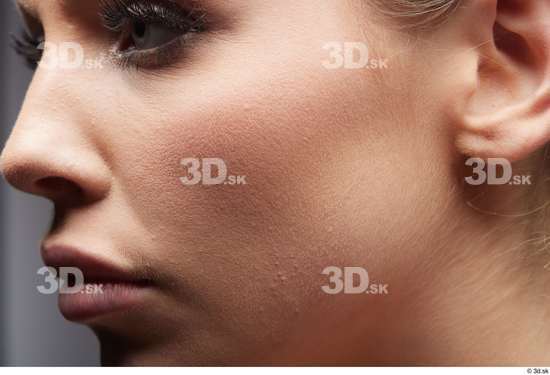 Face Mouth Nose Cheek Ear Skin Woman White Slim Studio photo references