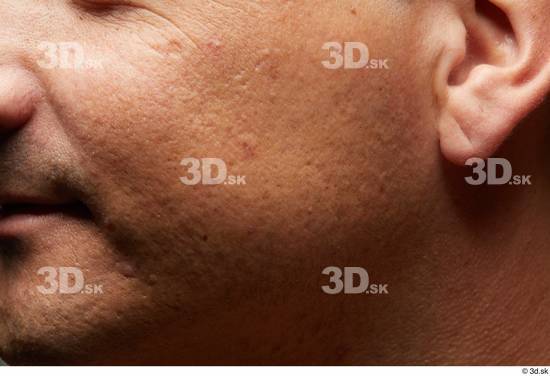 Face Cheek Ear Skin Man Slim Wrinkles Studio photo references
