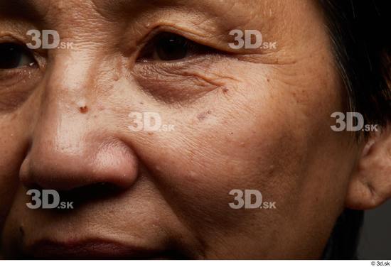 Eye Face Nose Cheek Skin Woman Asian Chubby Wrinkles Studio photo references