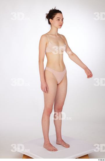 Woman White Slim Female Studio Poses