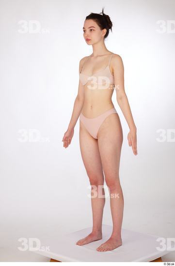 Woman White Slim Female Studio Poses