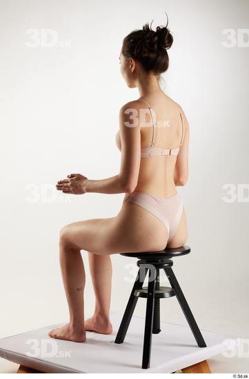 Woman White Slim Female Studio Poses