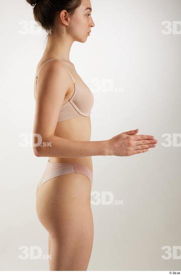 Woman White Slim Female Studio Poses