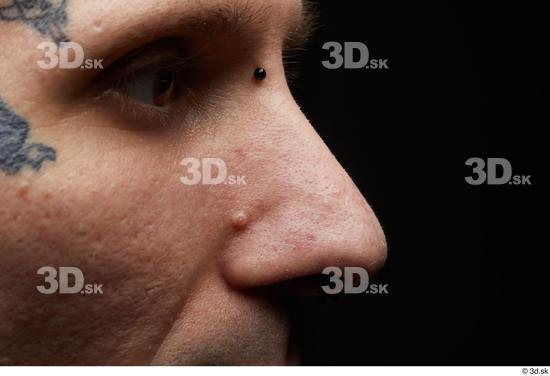 Nose Cheek Skin Man White Piercing Slim Wrinkles Studio photo references