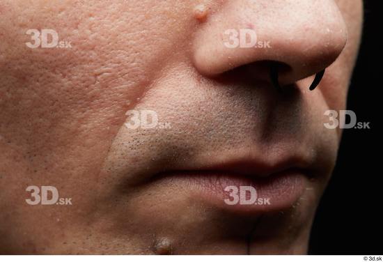 Mouth Nose Cheek Skin Man White Slim Wrinkles Studio photo references