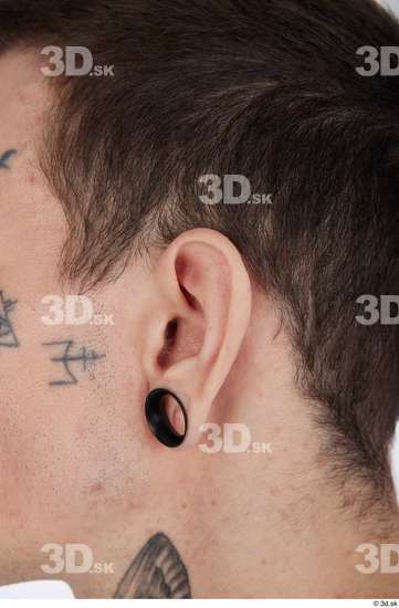 Ear Man White Tattoo Casual Slim Street photo references