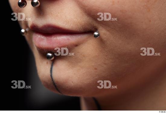Face Woman White Tattoo Slim Face Skin Textures