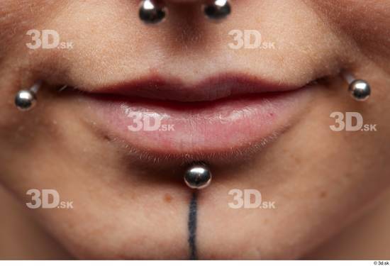 Face Woman White Tattoo Slim Face Skin Textures