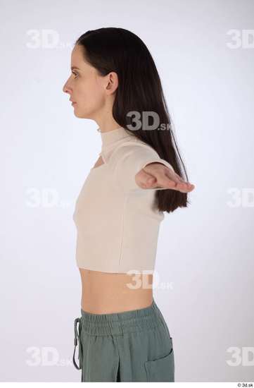 Whole Body Woman T poses White Casual Slim Street photo references