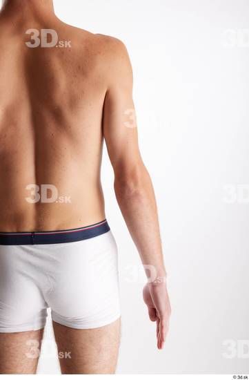 Arm Back Man White Underwear Slim Studio photo references