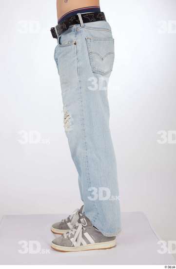 Leg Man White Casual Jeans Slim Studio photo references