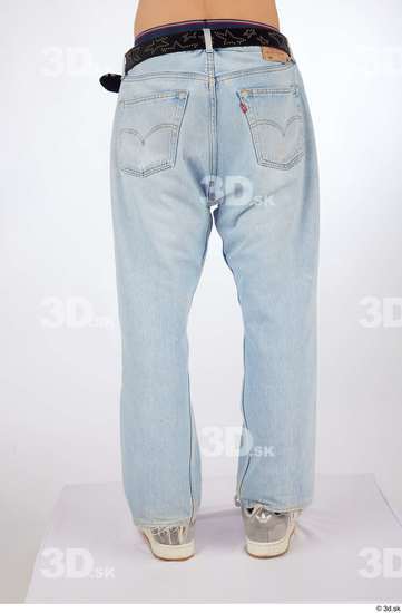 Leg Man White Casual Jeans Slim Studio photo references