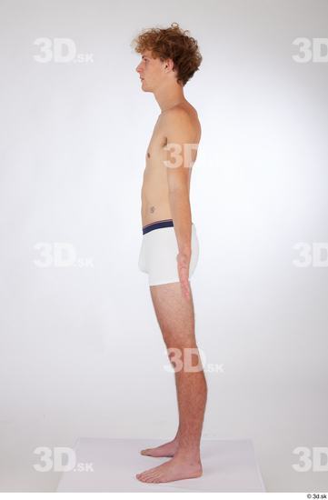 Whole Body Man White Underwear Slim Standing Studio photo references